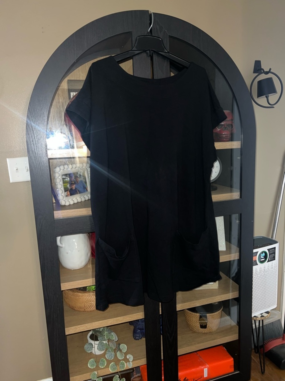 bryn Walker Black Short Sleeve Pocket Tunic 2XL